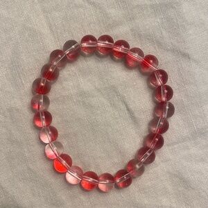 A handmade glass bead bracelet